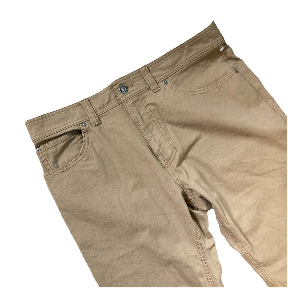 Prana Slim Fit Pants Mens 33 Brown Organic Cotton Blend Stretch 5-Pocket - Picture 6 of 10